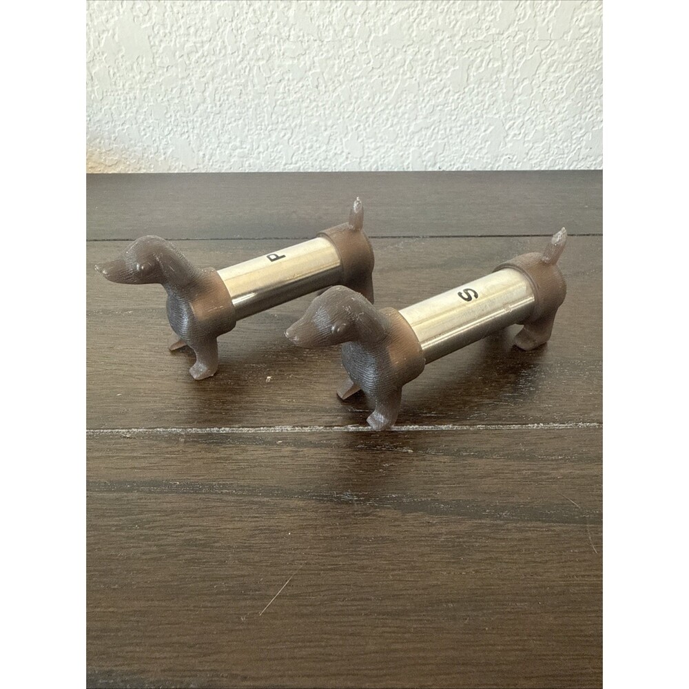 Stainless Steel Dachshund Salt And Pepper Shakers